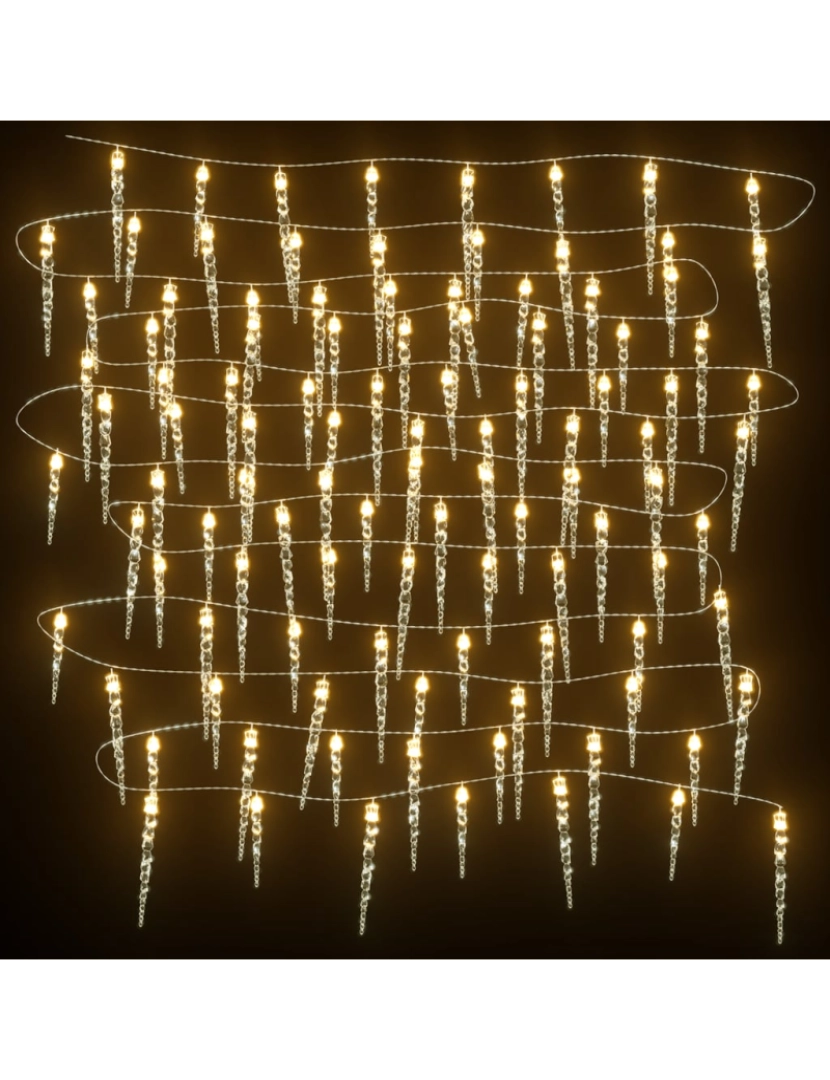 imagem de vidaXL Luz Natal pingente gelo 40pcs c. remoto acrílico branco quente8