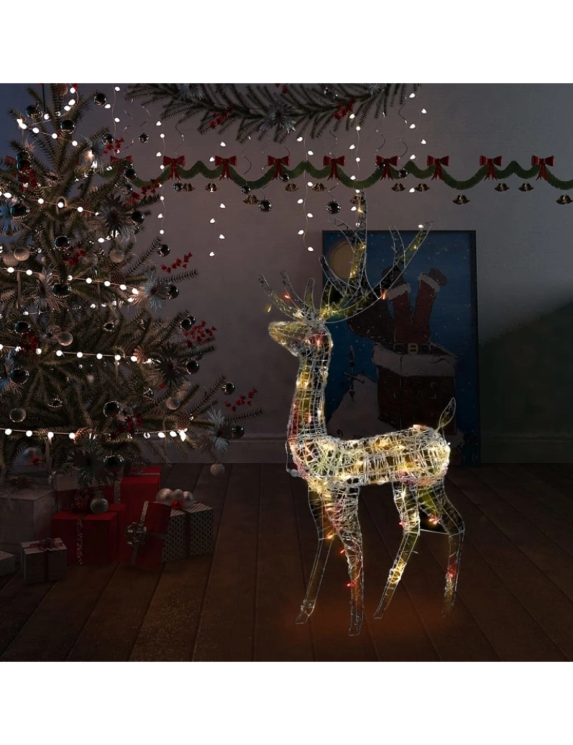 imagem de vidaXL Rena decorativa de Natal 140 LEDs 120 cm acrílico colorido1