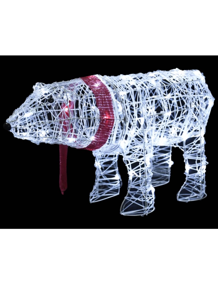 imagem de vidaXL Decoração de Natal urso com 45 luzes LED 71x20x38 cm acrílico4