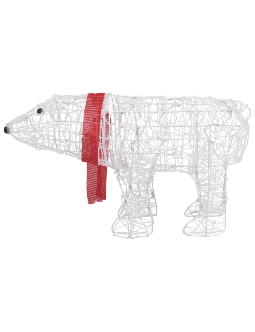 imagem de vidaXL Decoração de Natal urso com 45 luzes LED 71x20x38 cm acrílico5