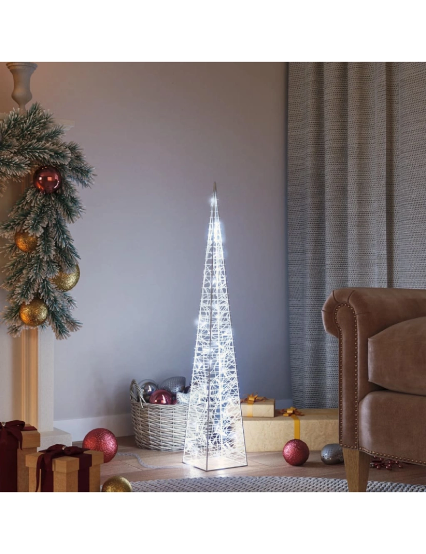 Vidaxl - vidaXL Cone de iluminação decorativo c/ LEDs acrílico 90 cm branco frio