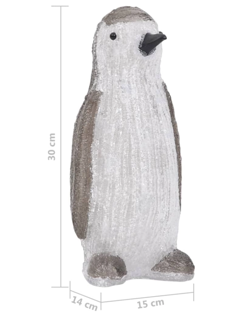 imagem de vidaXL Figura pinguim acrílico c/ luzes LED interior e exterior 30 cm10