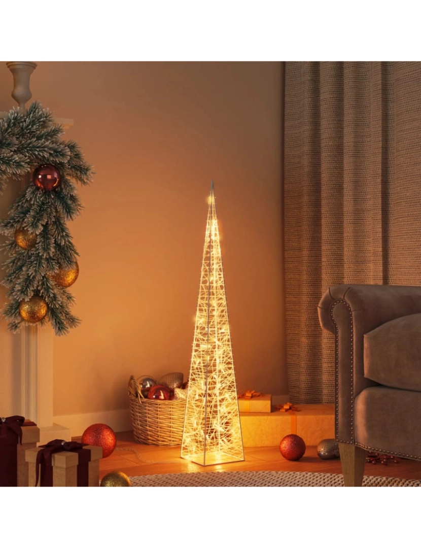 Vidaxl - vidaXL Cone de iluminação decorat. c/ LEDs acrílico 90cm branco quente