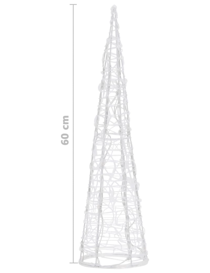 imagem de vidaXL Pirâmide iluminação decorat. LEDs acrílico 60cm branco quente8