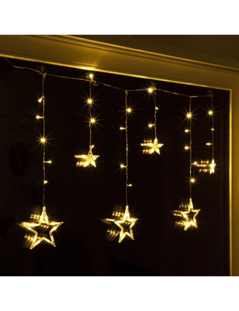 imagem de HI Cordão/cortina de iluminação com estrelas e 63 luzes LED Fairy1