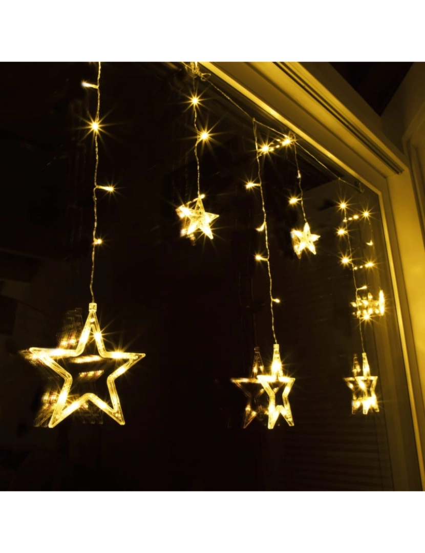 imagem de HI Cordão/cortina de iluminação com estrelas e 63 luzes LED Fairy5