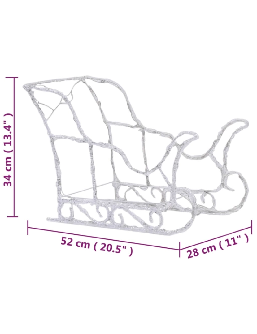 imagem de vidaXL Decoração de Natal renas/trenó 320 luzes LED acrílico11