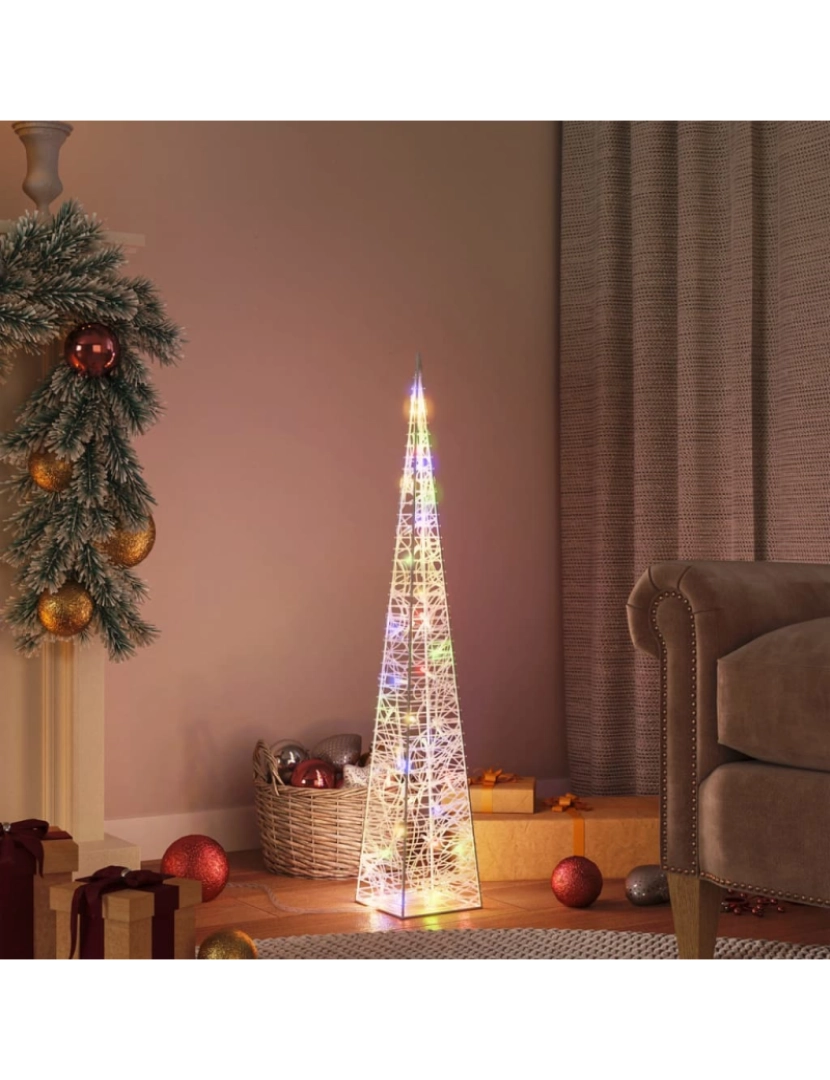 Vidaxl - vidaXL Cone de iluminação decorativo c/ LEDs multicor acrílico 90 cm