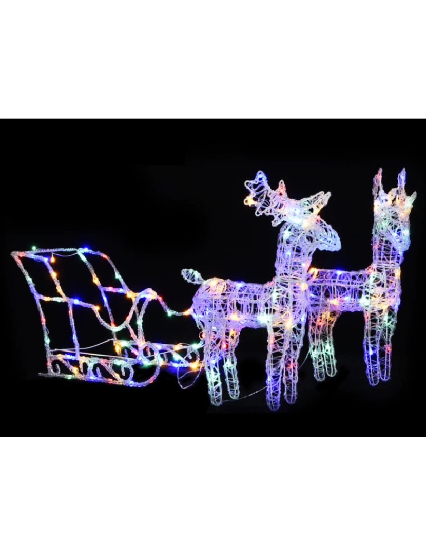 Vidaxl - vidaXL Decoração de Natal renas/trenó 160 luzes LED 130 cm acrílico