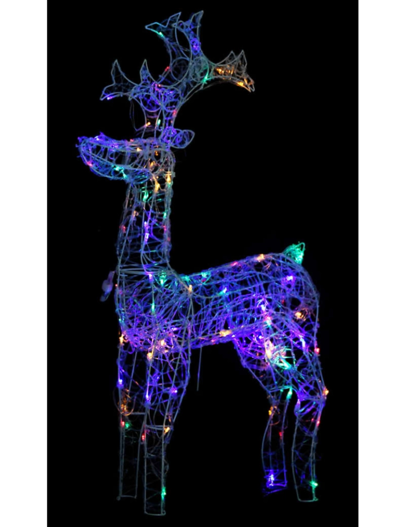 imagem de vidaXL Rena decorativa de Natal 90 luzes LED 60x16x100 cm acrílico6