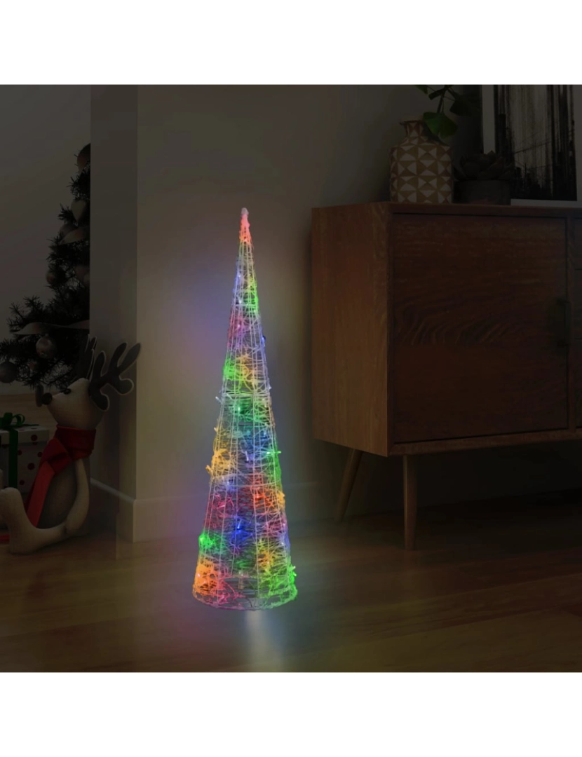 imagem de vidaXL Pirâmide de iluminação decorat. c/ LEDs acrílico 90 cm colorido1