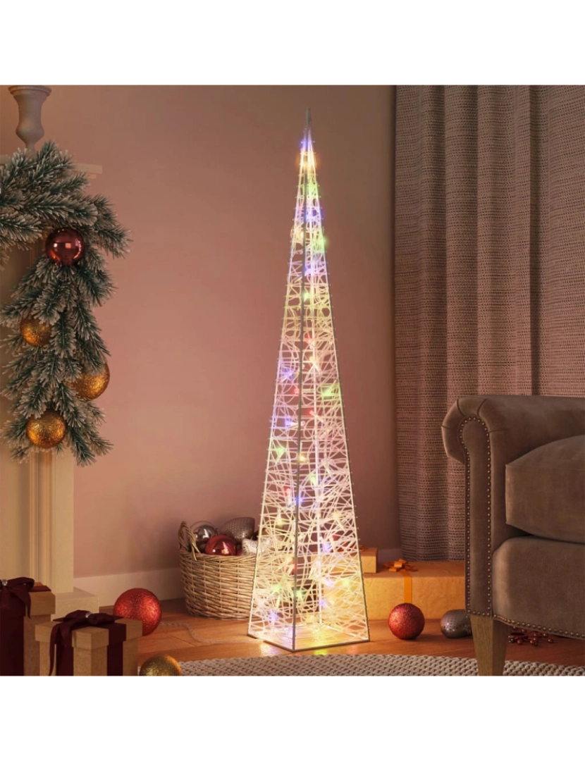 Vidaxl - vidaXL Cone de iluminação decorativo c/ LEDs multicor acrílico 120 cm