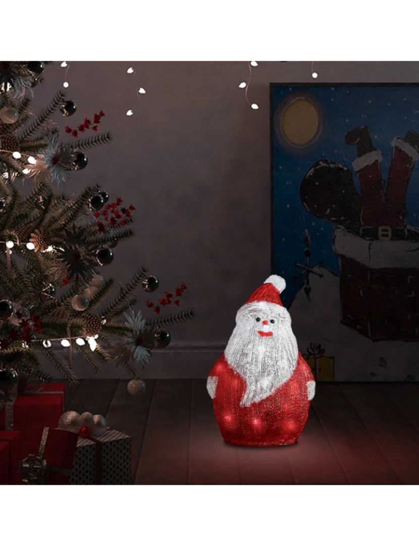 imagem de vidaXL Figura Pai Natal acrílico c/ luzes LED interior e exterior 28cm1