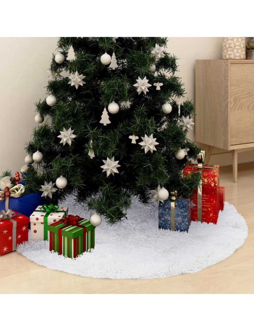 Vidaxl - vidaXL Saia para árvore de Natal 122 cm pelo sintético branco