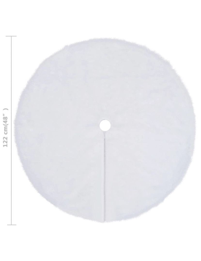 imagem de vidaXL Saia para árvore de Natal 122 cm pelo sintético branco7