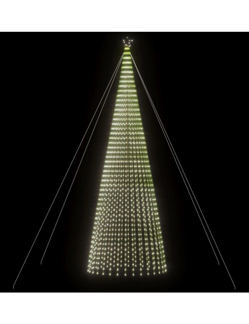 imagem de vidaXL Árvore de Natal luminosa em cone 1544 LEDs 500 cm branco frio4