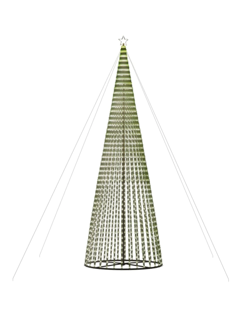 imagem de vidaXL Árvore de Natal luminosa em cone 1544 LEDs 500 cm branco frio6