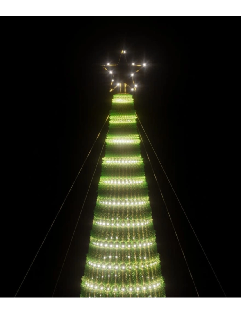 imagem de vidaXL Árvore de Natal luminosa em cone 1544 LEDs 500 cm branco frio7