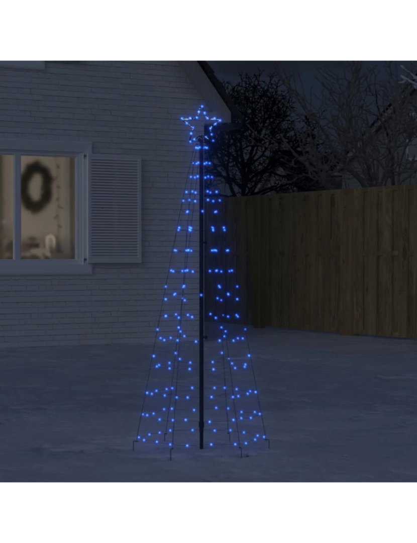 imagem de vidaXL Iluminação p/ árvore de Natal c/ estacas 220 LEDs 180 cm azul1