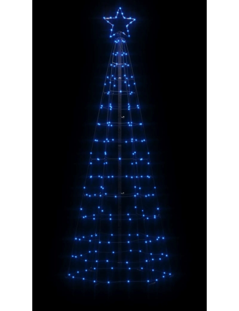 imagem de vidaXL Iluminação p/ árvore de Natal c/ estacas 220 LEDs 180 cm azul4