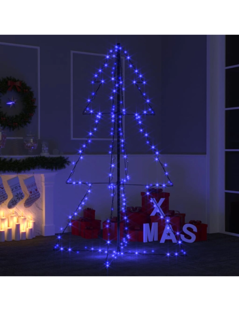 imagem de vidaXL Árvore de Natal em cone 200 LEDs 98x150 cm interior e exterior1