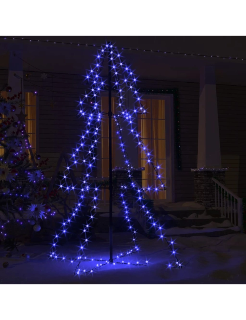 imagem de vidaXL Árvore de Natal em cone 200 LEDs 98x150 cm interior e exterior4