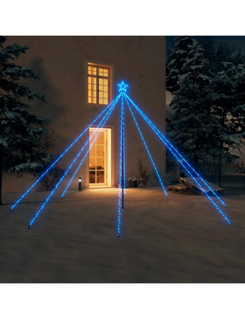 imagem de vidaXL Iluminação p/ árvore de Natal int/ext 576 LEDs 3,6 m azul1