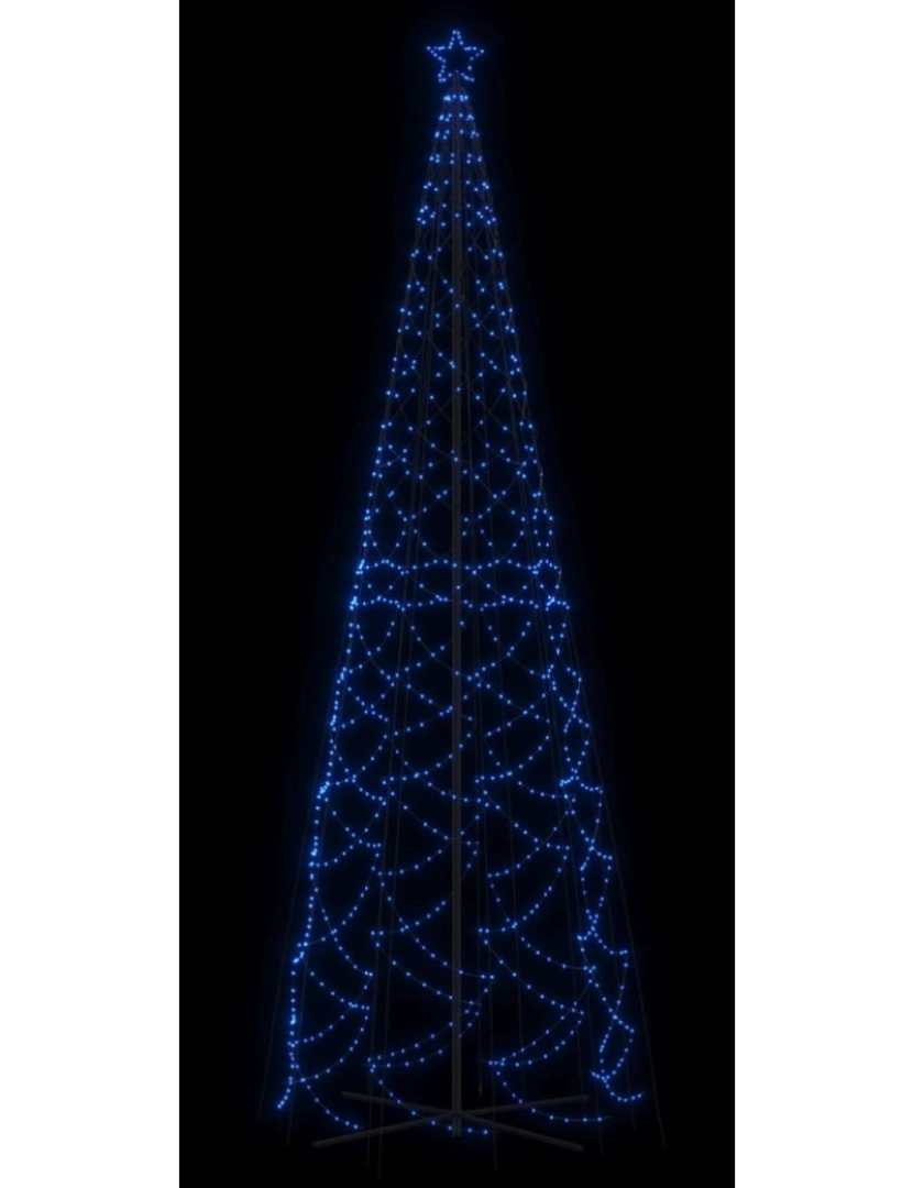 imagem de vidaXL Árvore de Natal em cone 1400 luzes LED 160x500 cm azul5