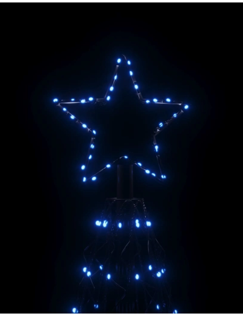 imagem de vidaXL Árvore de Natal em cone 1400 luzes LED 160x500 cm azul6