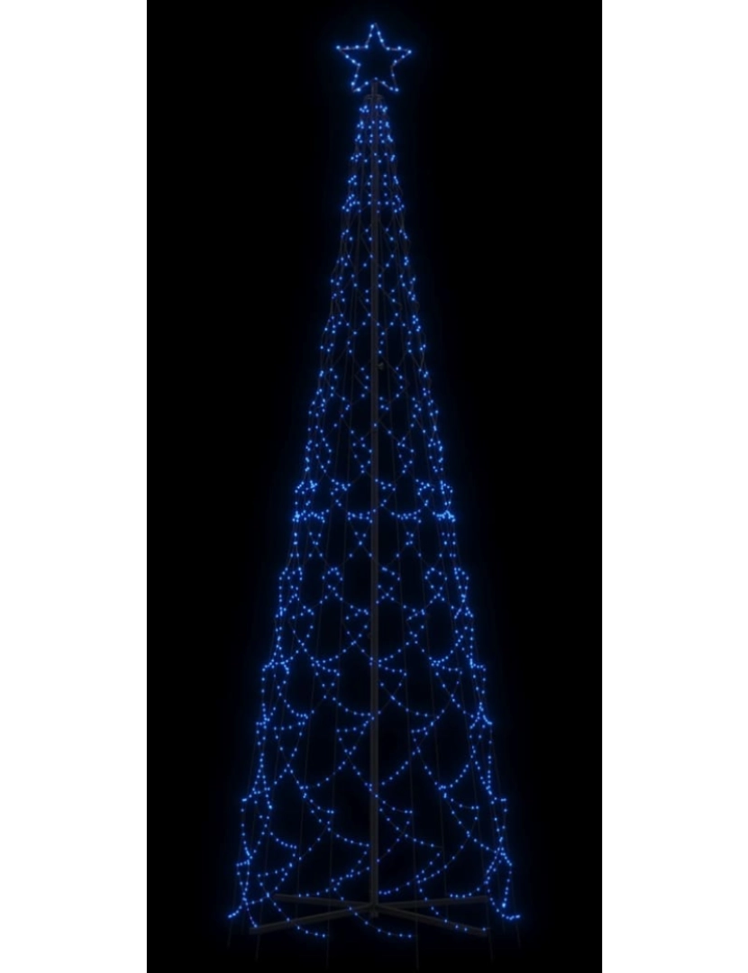 imagem de vidaXL Árvore de Natal em cone 500 luzes LED 100x300 cm azul5