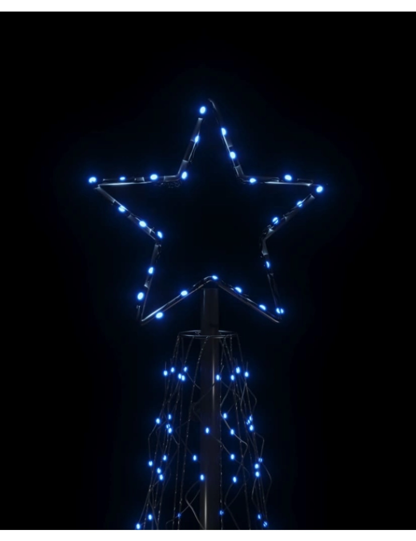 imagem de vidaXL Árvore de Natal em cone 500 luzes LED 100x300 cm azul6