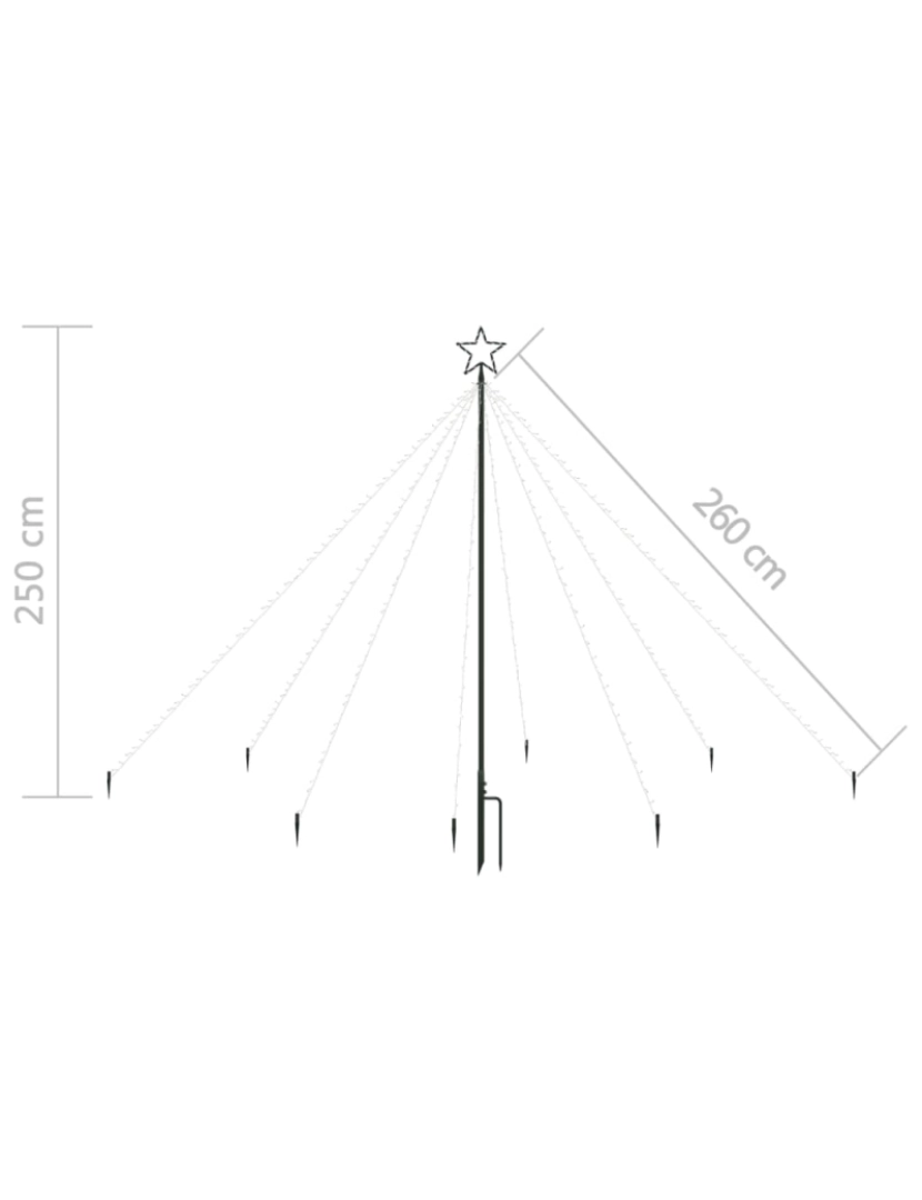 imagem de vidaXL Iluminação para árvore de Natal int/ext 400 luzes LED 2,5m azul9