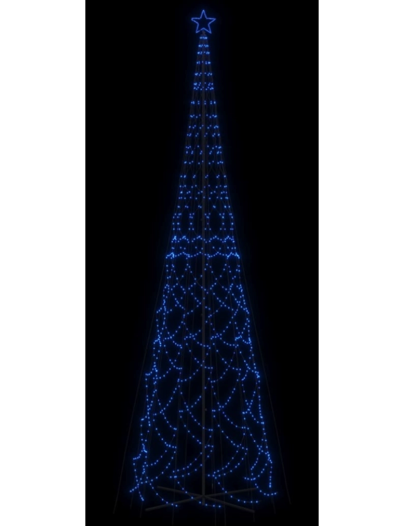 imagem de vidaXL Árvore de Natal em cone 3000 luzes LED 230x800 cm azul5