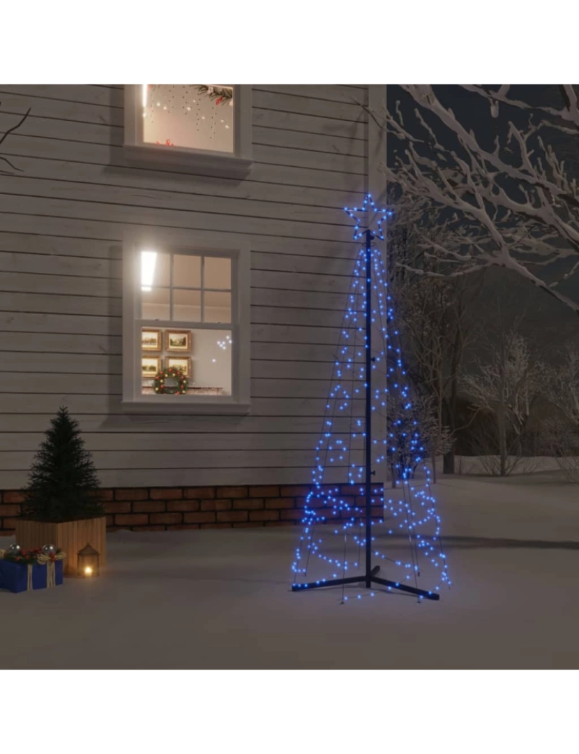 Vidaxl - vidaXL Árvore de Natal em cone 200 luzes LED 70x180 cm azul