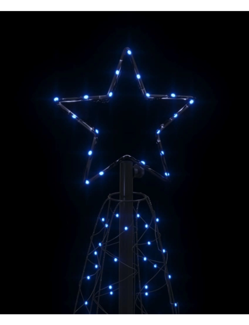 imagem de vidaXL Árvore de Natal em cone 200 luzes LED 70x180 cm azul6