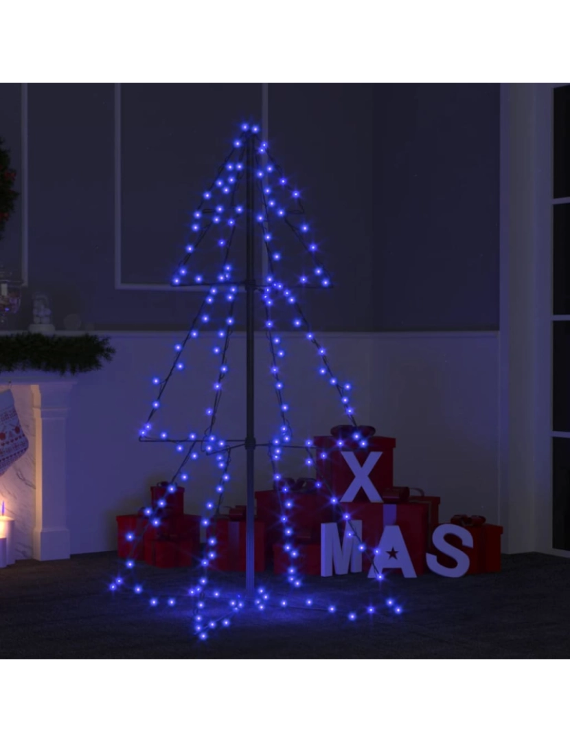 imagem de vidaXL Árvore de Natal em cone 160 LEDs 78x120 cm interior e exterior1