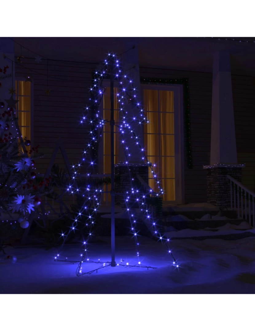 imagem de vidaXL Árvore de Natal em cone 160 LEDs 78x120 cm interior e exterior4