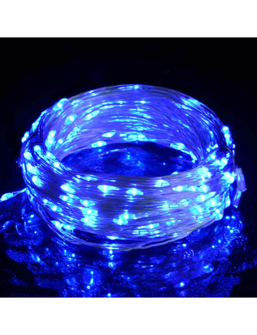 imagem de vidaXL Cordão de luzes com 150 LED 15 m azul3