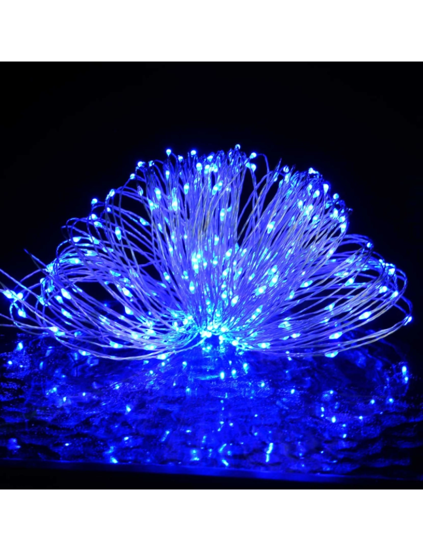 imagem de vidaXL Cordão de luzes com 150 LED 15 m azul4