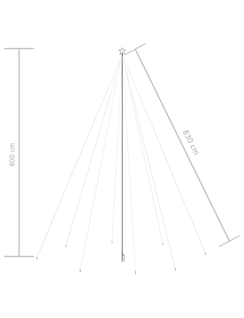 imagem de vidaXL Iluminação cascata p/ árvore Natal int/ext 1300 luzes LED 8 m9