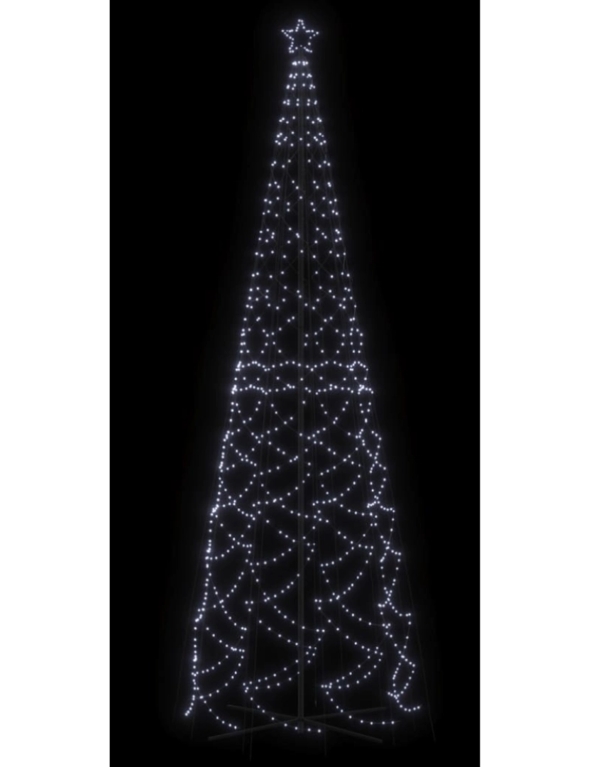 imagem de vidaXL Árvore de Natal em cone 1400 luzes LED 160x500 cm branco frio5