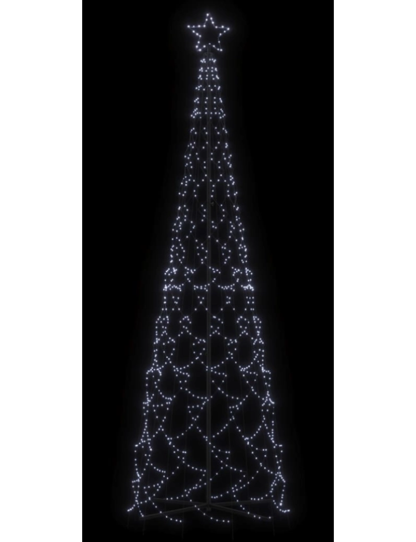 imagem de vidaXL Árvore de Natal em cone 500 luzes LED 100x300 cm branco frio5