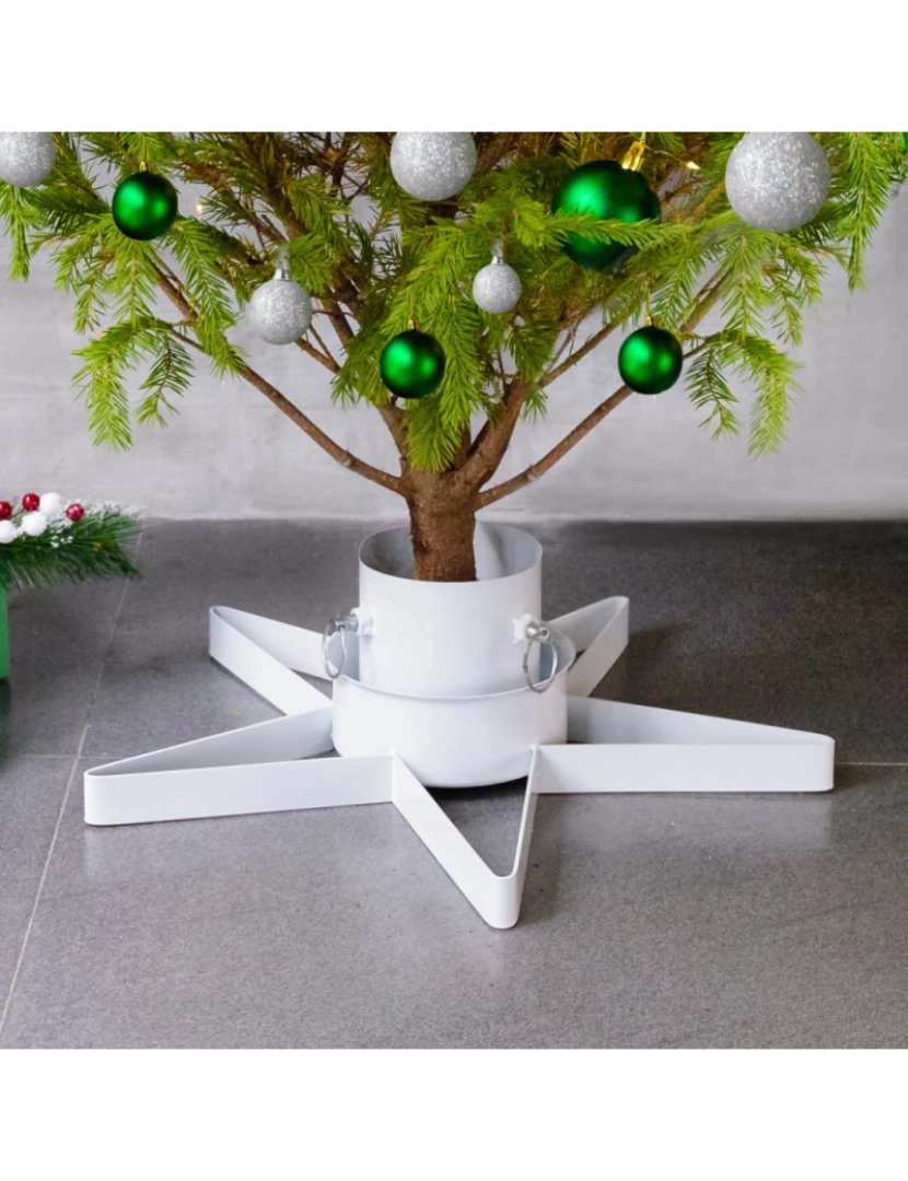 imagem de vidaXL Suporte para árvore de Natal 47x47x13,5 cm branco2