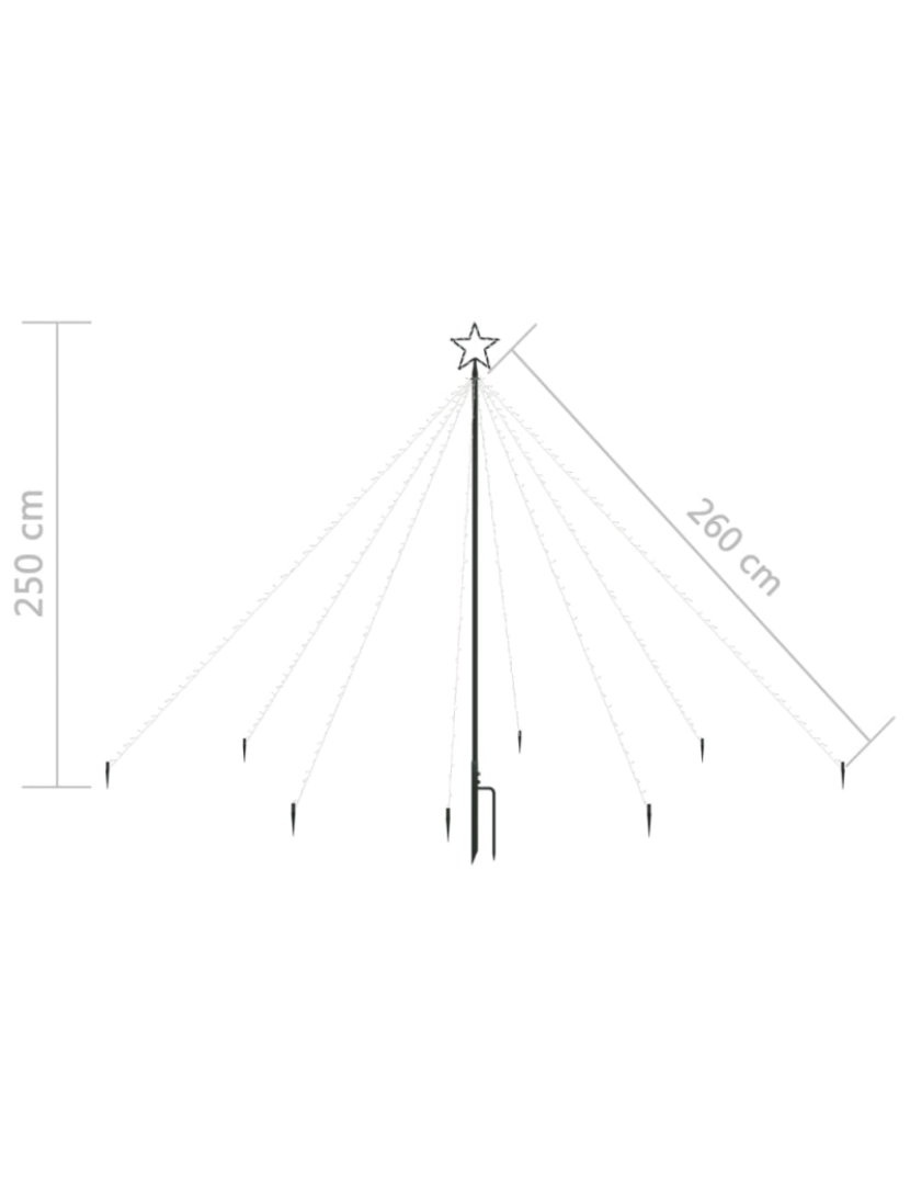 imagem de vidaXL Iluminação cascata p/ árvore Natal int/ext 400 luzes LED 2,5 m9