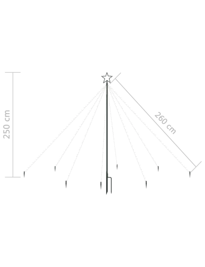 imagem de vidaXL Iluminação cascata p/ árvore Natal int/ext 400 luzes LED 2,5 m9