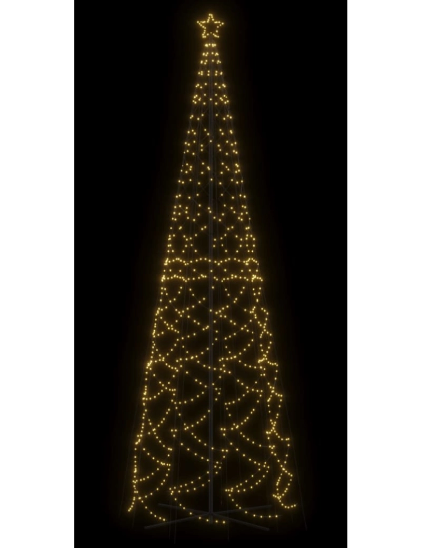 imagem de vidaXL Árvore de Natal em cone 1400 luzes LED 160x500 cm branco quente5