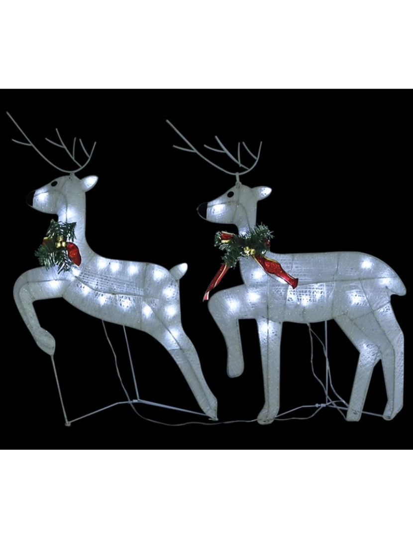 imagem de vidaXL Renas de Natal 2 pcs 40 LEDs branco8