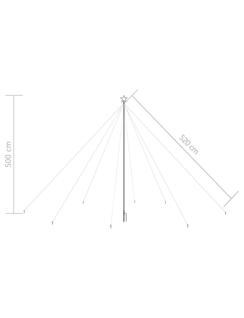 imagem de vidaXL Iluminação p/ árvore de Natal int/ext 800 LEDs 5 m branco frio9