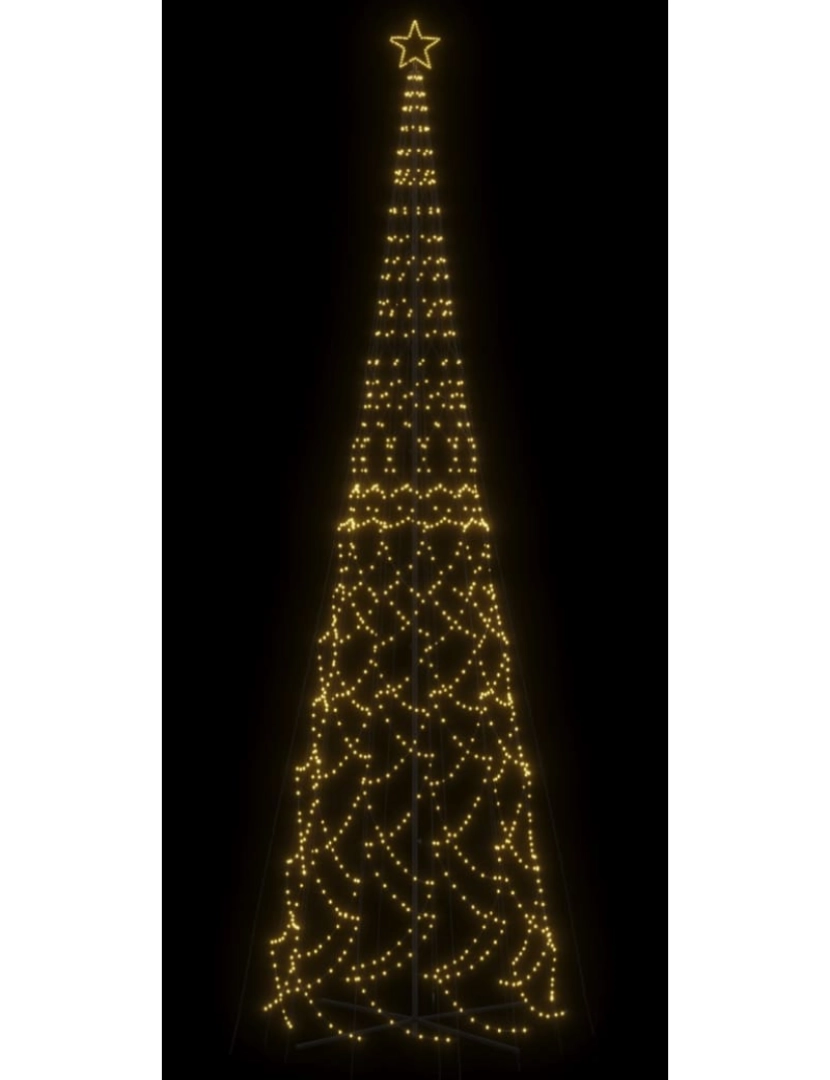 imagem de vidaXL Árvore de Natal em cone 3000 luzes LED 230x800 cm branco quente5