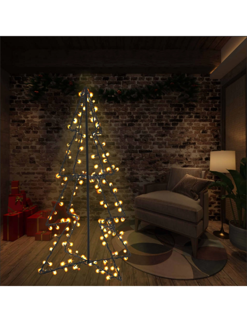 imagem de vidaXL Árvore de Natal em cone 160 LEDs 78x120 cm interior e exterior1